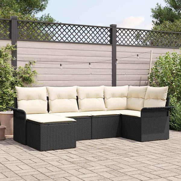 Tuin Sofa Set Met Kussen Met Opslag 6 Pcs Poly Riet