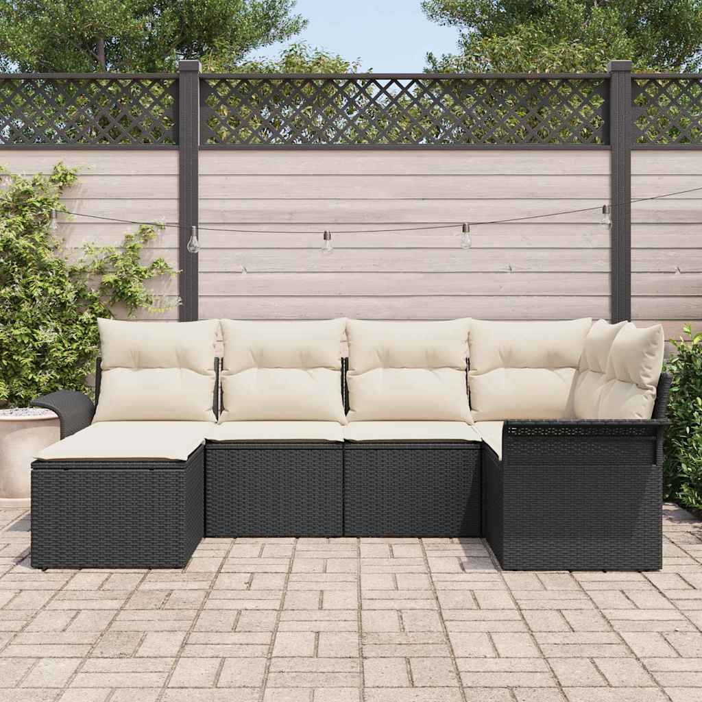Tuin Sofa Set Met Kussen Met Opslag 6 Pcs Poly Riet