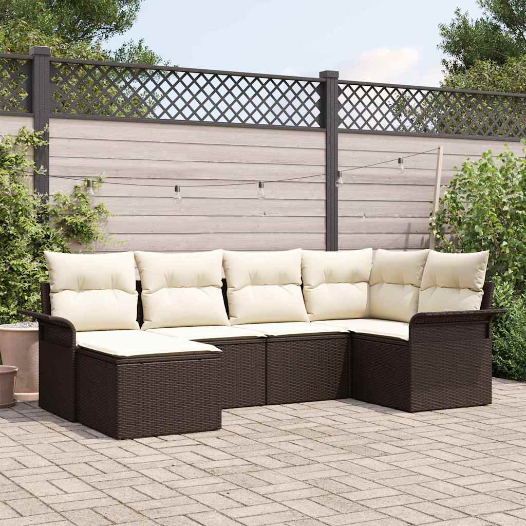 Tuin Sofa Set Met Kussen Met Opslag 6 Pcs Poly Riet