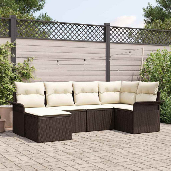 Tuin Sofa Set Met Kussen Met Opslag 6 Pcs Poly Riet