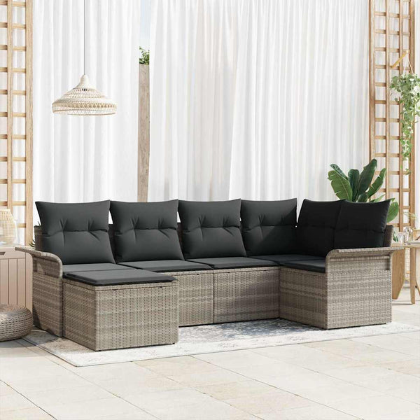 Tuin Sofa Set Met Kussen Met Opslag 6 Pcs Poly Riet