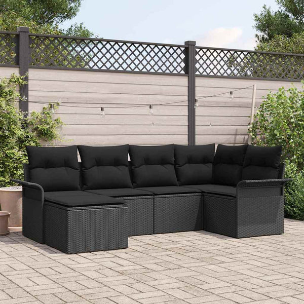 Tuin Sofa Set Met Kussen Met Opslag 6 Pcs Poly Riet