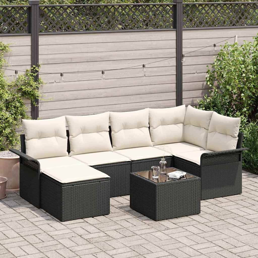 Tuin Sofa Set Met Kussen Met Opslag 6 Pcs Poly Riet