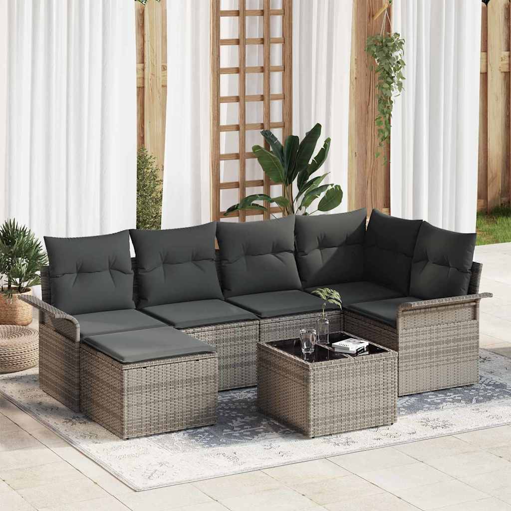 Tuin Sofa Set Met Kussen Met Opslag 6 Pcs Poly Riet