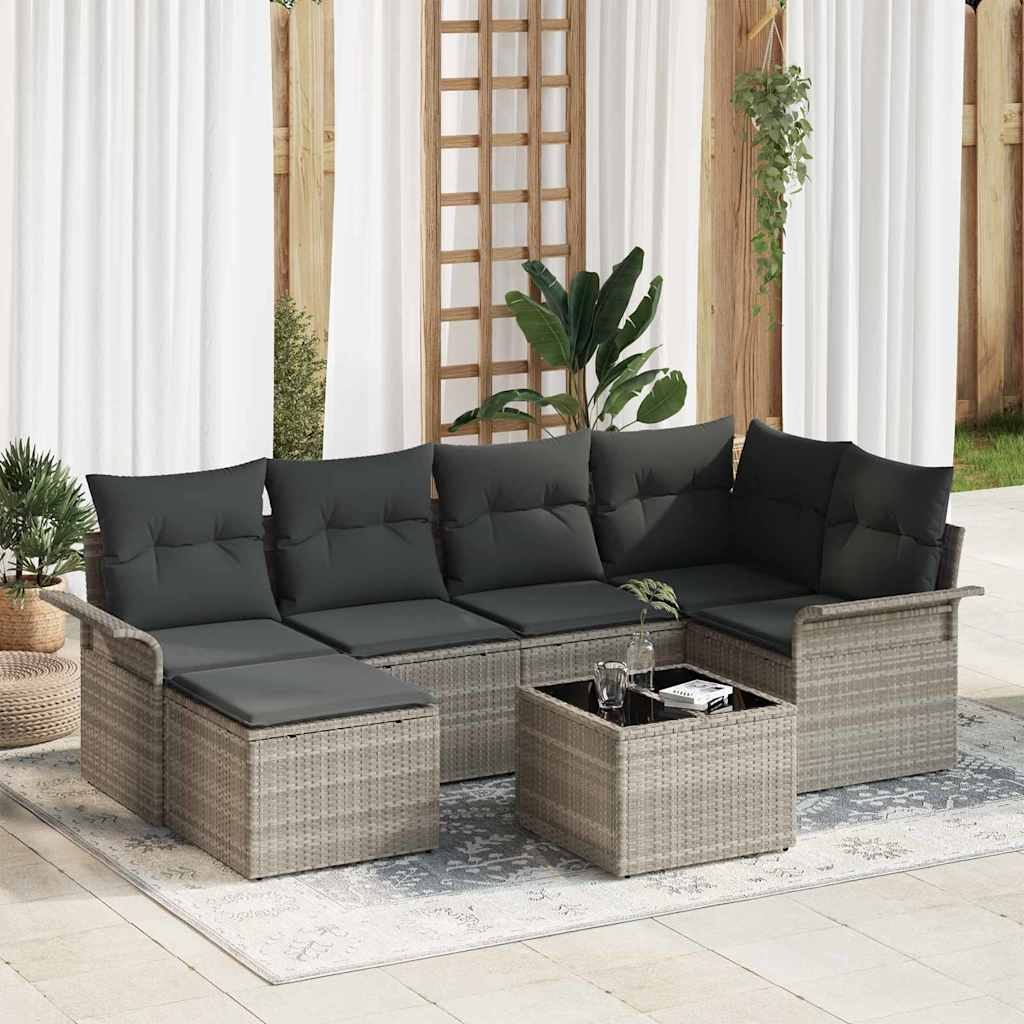 Tuin Sofa Set Met Kussen Met Opslag 6 Pcs Poly Riet