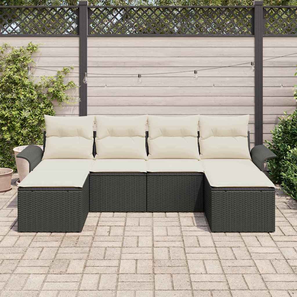 Tuin Sofa Set Met Kussen Met Opslag 6 Pcs Poly Riet