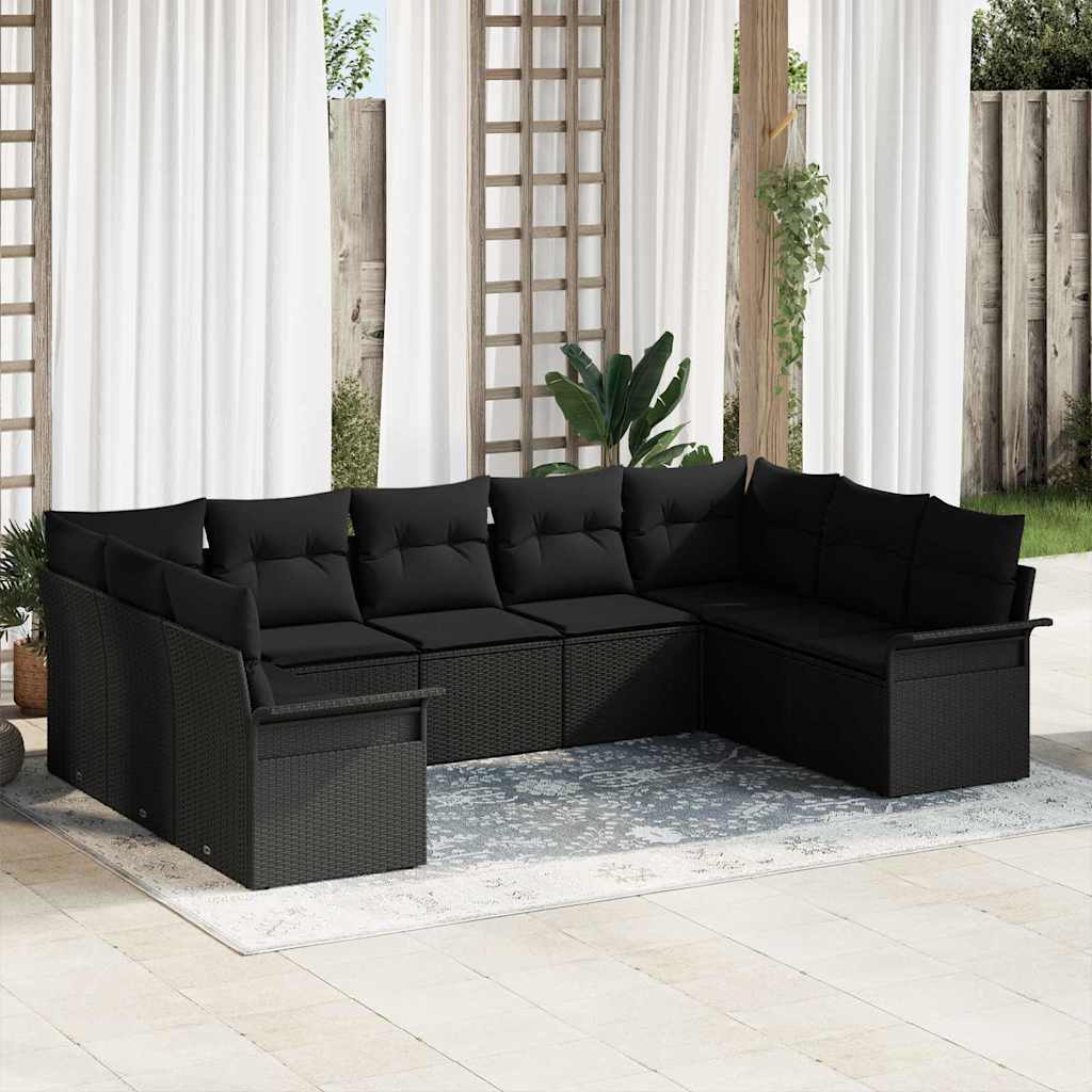Tuin Sofa Set Met Kussen Met Opslag 9 Pcs Poly Riet