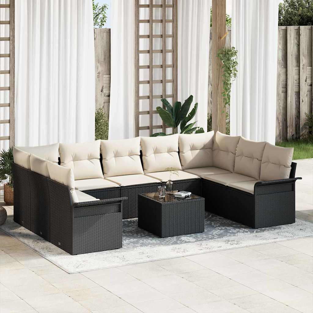 Tuin Sofa Set Met Kussen Met Opslag 9 Pcs Poly Riet