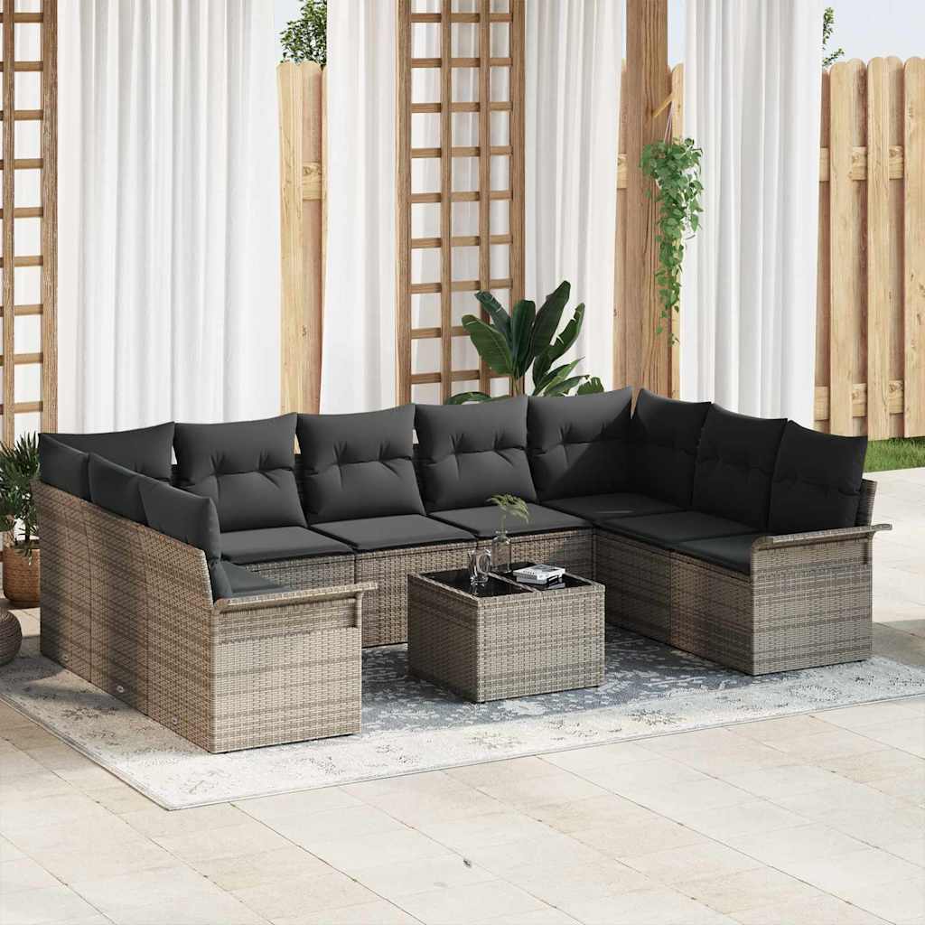 Tuin Sofa Set Met Kussen Met Opslag 9 Pcs Poly Riet