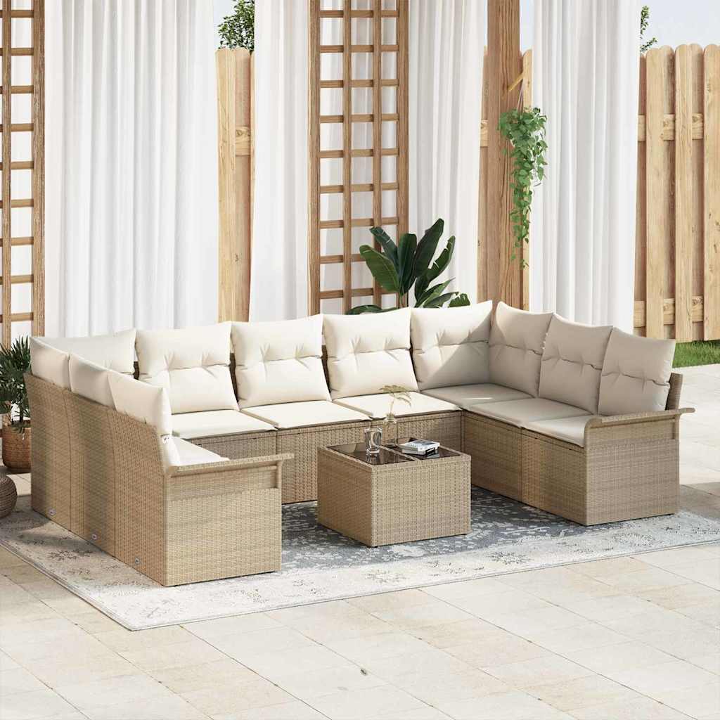 Tuin Sofa Set Met Kussen Met Opslag 9 Pcs Poly Riet