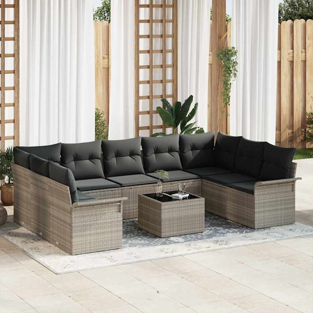 Tuin Sofa Set Met Kussen Met Opslag 9 Pcs Poly Riet