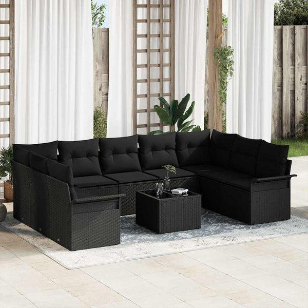 Tuin Sofa Set Met Kussen Met Opslag 9 Pcs Poly Riet