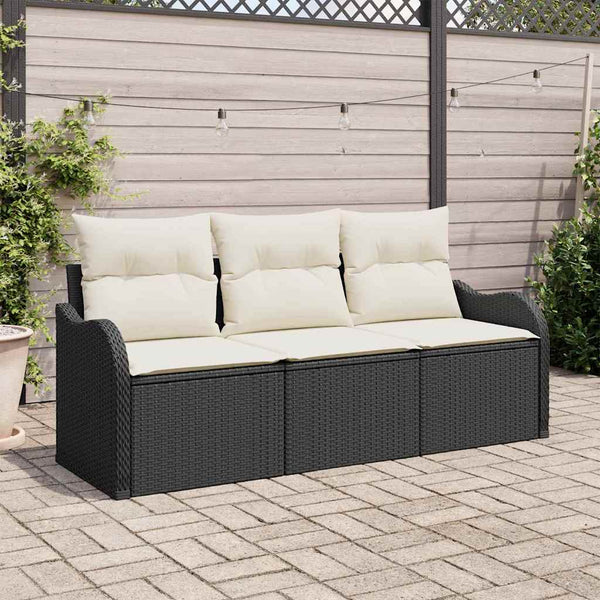 Tuin Sofa Set Met Kussen Met Opslag 3 Pcs Poly Riet