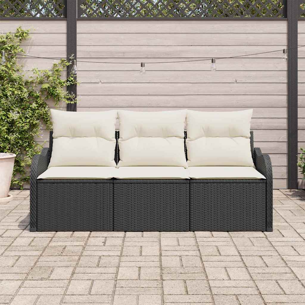 Tuin Sofa Set Met Kussen Met Opslag 3 Pcs Poly Riet