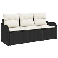Tuin Sofa Set Met Kussen Met Opslag 3 Pcs Poly Riet