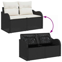 Tuin Sofa Set Met Kussen Met Opslag 3 Pcs Poly Riet