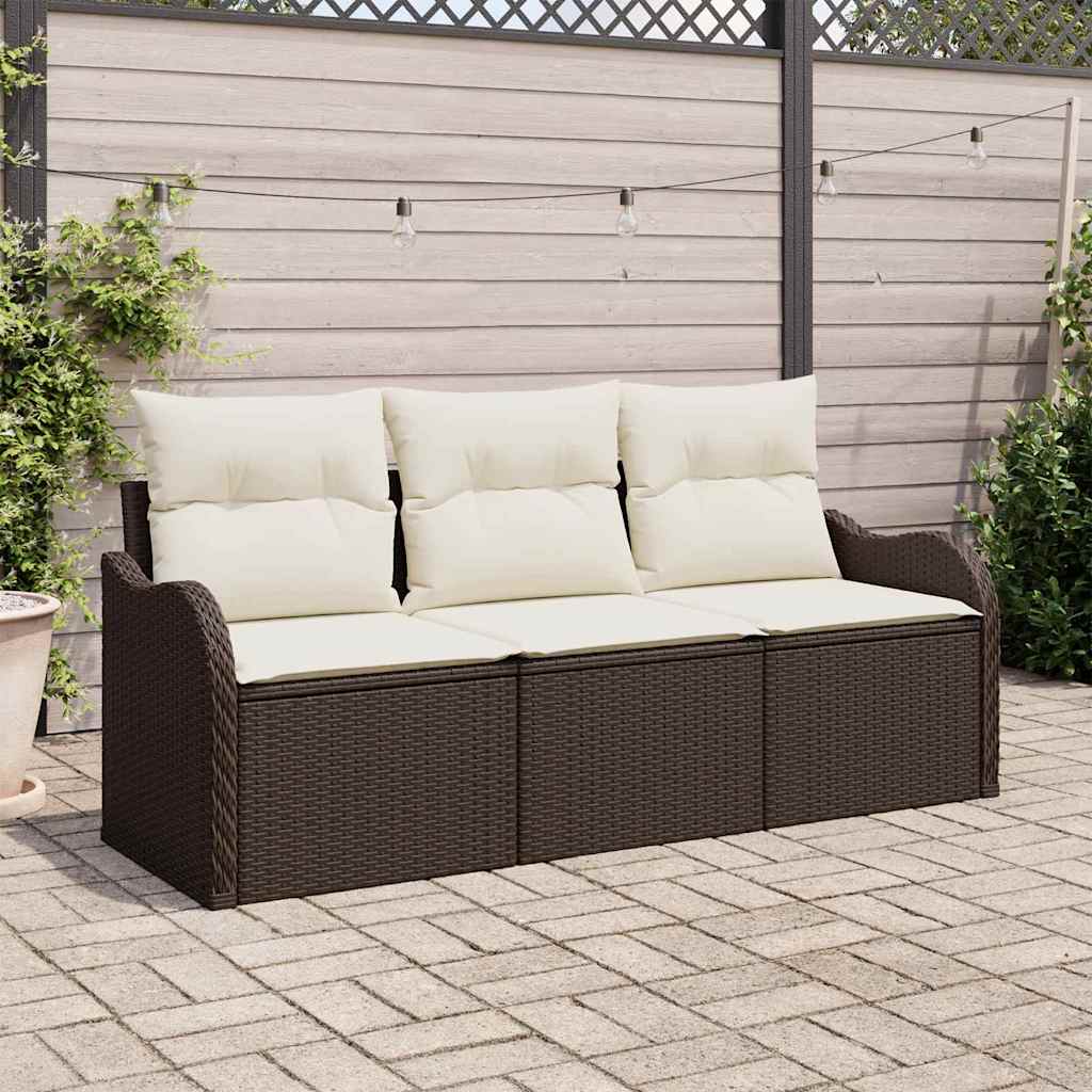 Tuin Sofa Set Met Kussen Met Opslag 3 Pcs Poly Riet