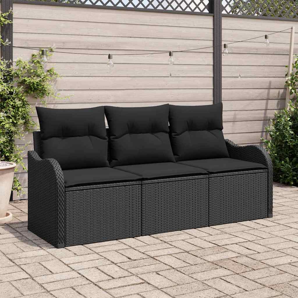 Tuin Sofa Set Met Kussen Met Opslag 3 Pcs Poly Riet