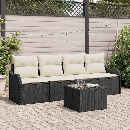 Tuin Sofa Set Met Kussen 5 Pcs En Crème 55 X 55 X 37 Cm