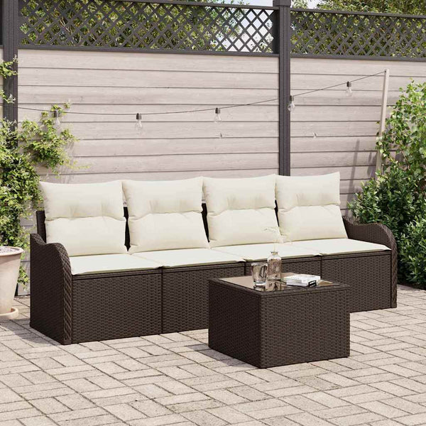 Tuin Sofa Set Met Kussen 5 Pcs En Crème 55 X 55 X 37 Cm
