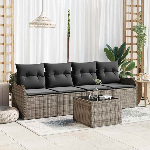 Tuin Sofa Set Met Kussen 5 Pcs En Crème 55 X 55 X 37 Cm