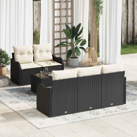 Tuin Sofa Set Met Kussen 6 Pcs En Crème 55 X 55 X 37 Cm