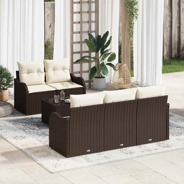 Tuin Sofa Set Met Kussen 6 Pcs En Crème 55 X 55 X 37 Cm