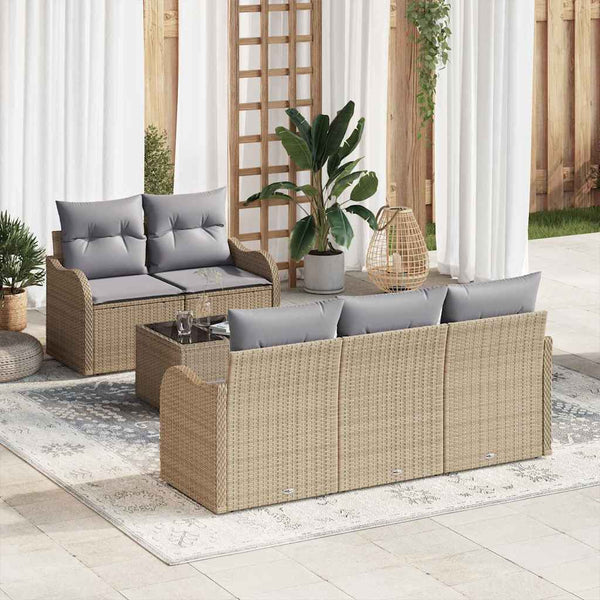 Tuin Sofa Set Met Kussen 6 Pcs En Crème 55 X 55 X 37 Cm