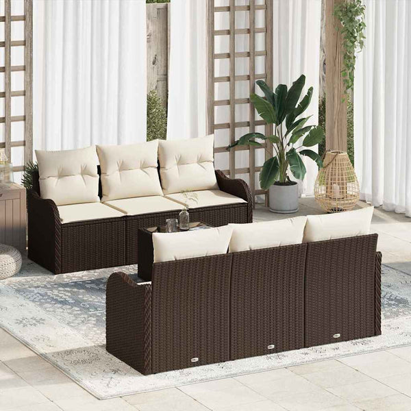 Tuin Sofa Set Met Kussen 7 Pcs En Crème 55 X 55 X 37 Cm