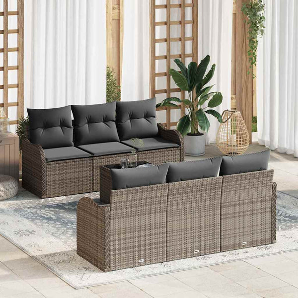 Tuin Sofa Set Met Kussen 7 Pcs En Crème 55 X 55 X 37 Cm