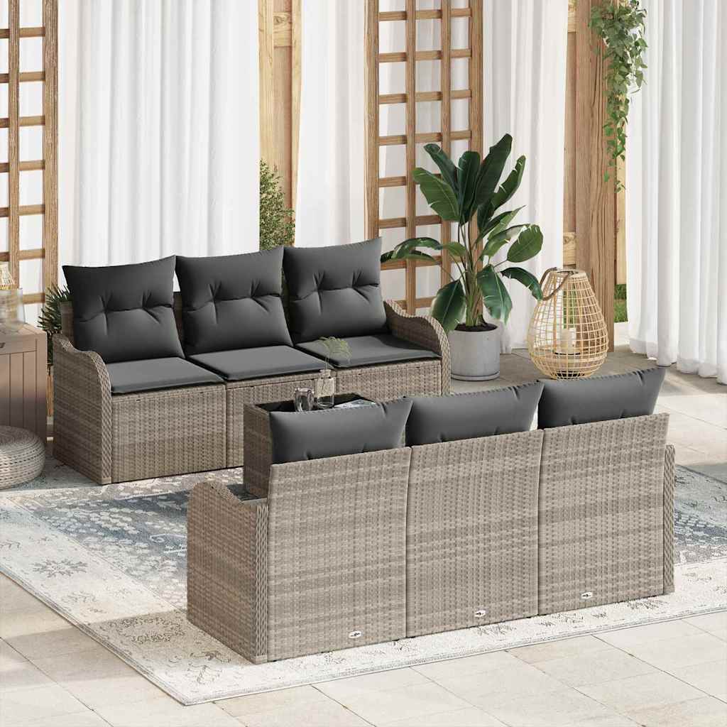 Tuin Sofa Set Met Kussen 7 Pcs En Crème 55 X 55 X 37 Cm