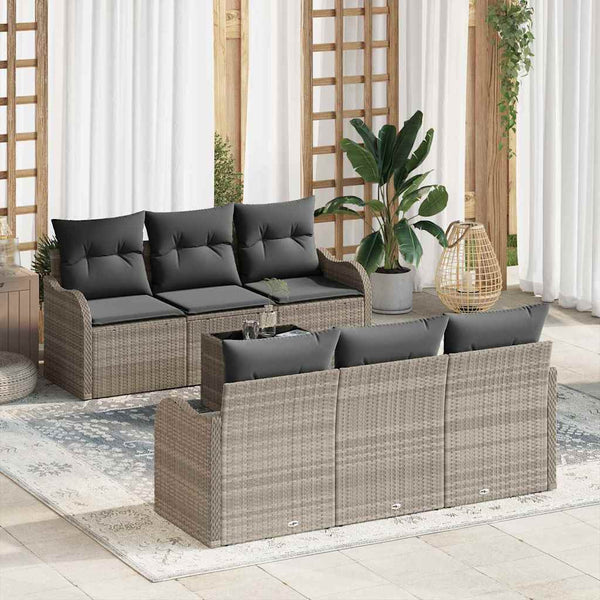Tuin Sofa Set Met Kussen 7 Pcs En Crème 55 X 55 X 37 Cm