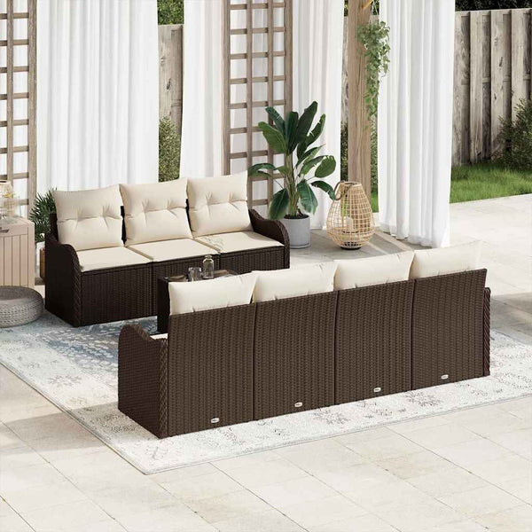 Tuin Sofa Set Met Kussen 8 Pcs En Crème 55 X 55 X 37 Cm