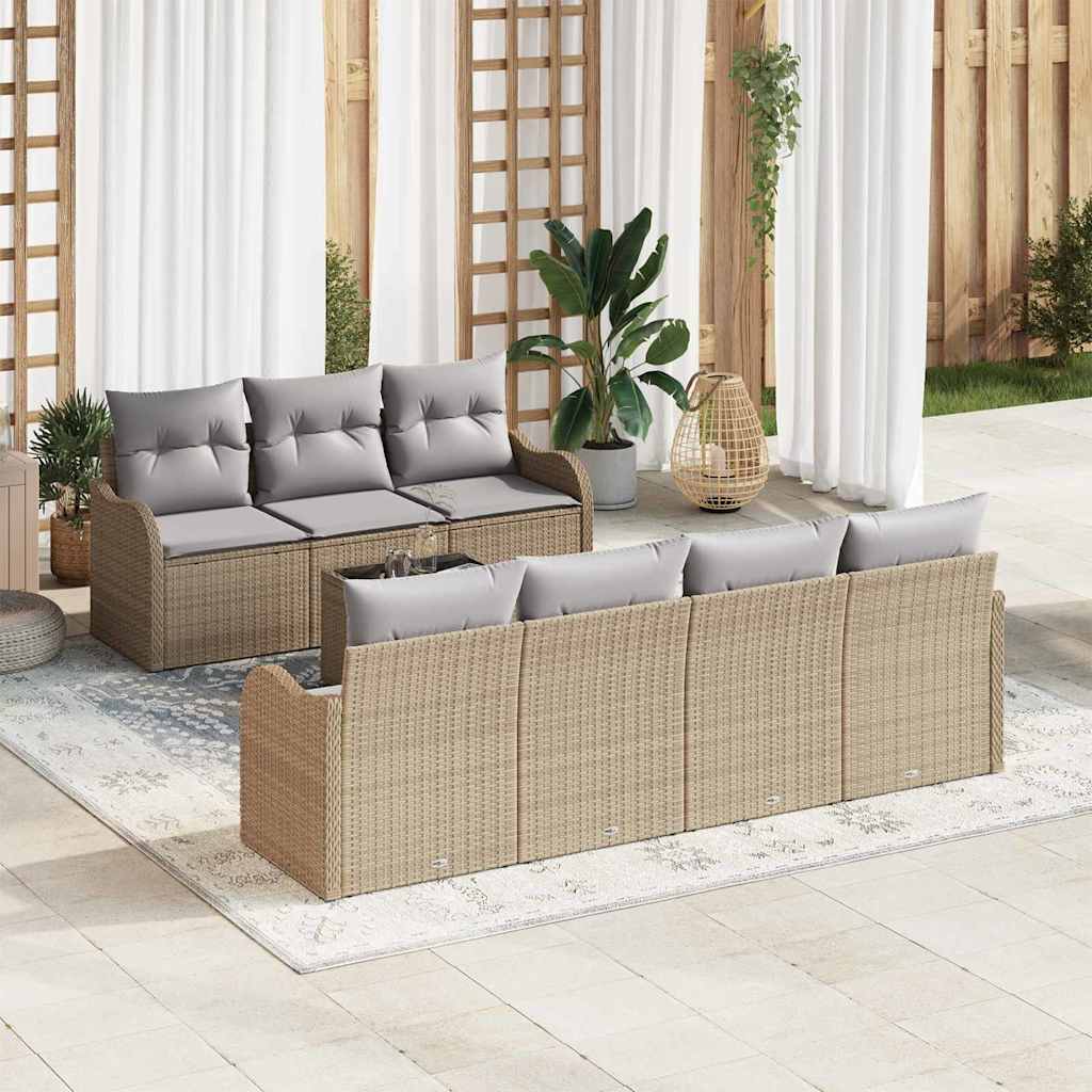 Tuin Sofa Set Met Kussen 8 Pcs En Crème 55 X 55 X 37 Cm