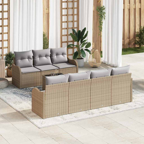 Tuin Sofa Set Met Kussen 8 Pcs En Crème 55 X 55 X 37 Cm
