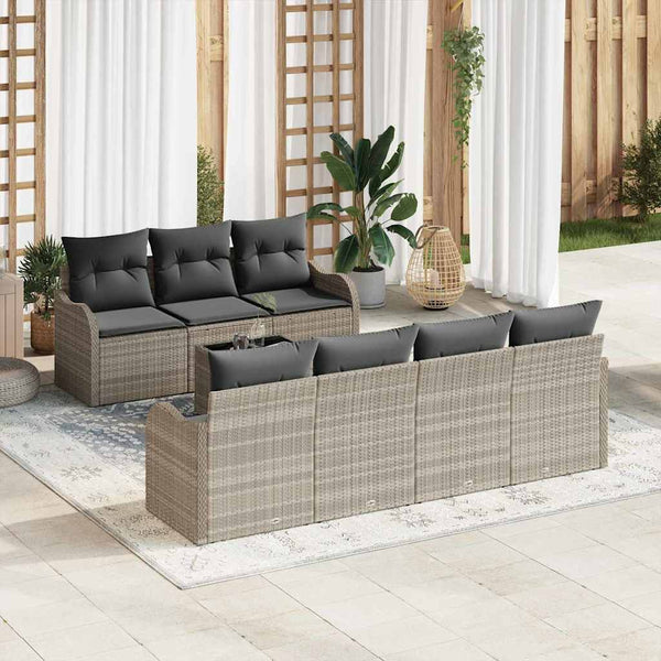Tuin Sofa Set Met Kussen 8 Pcs En Crème 55 X 55 X 37 Cm