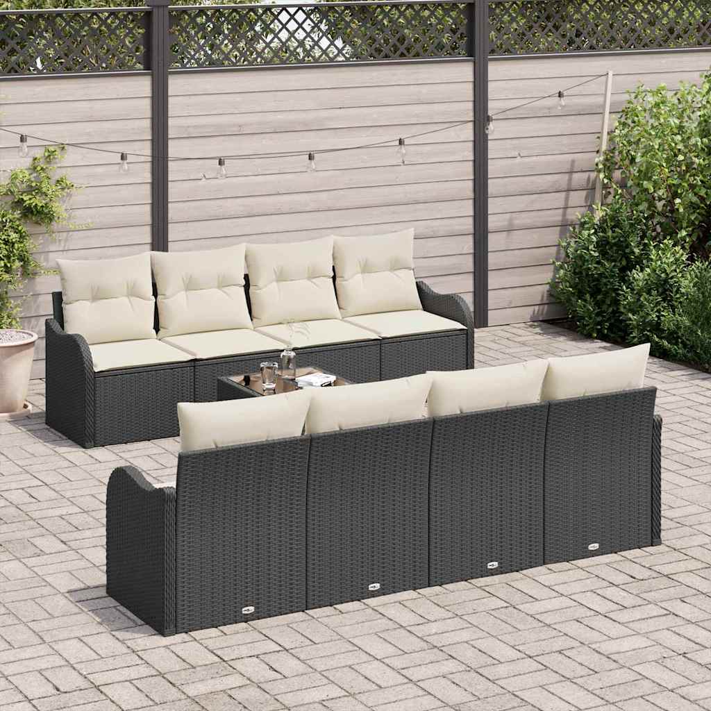 Tuin Sofa Set Met Kussen 9 Pcs En Crème 55 X 55 X 37 Cm