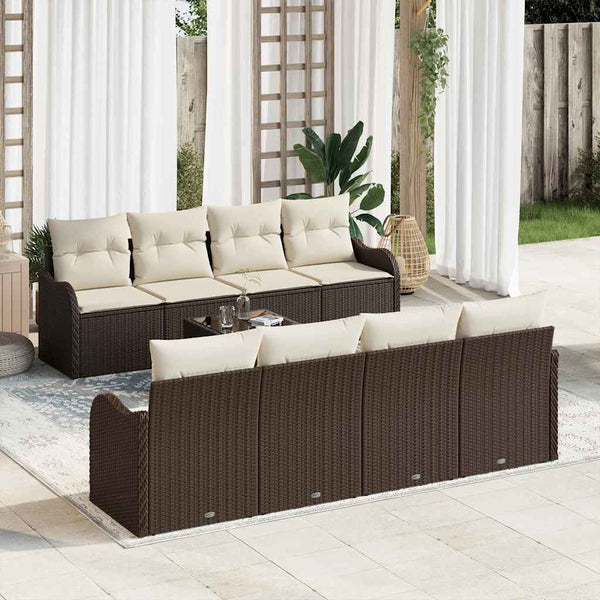 Tuin Sofa Set Met Kussen 9 Pcs En Crème 55 X 55 X 37 Cm