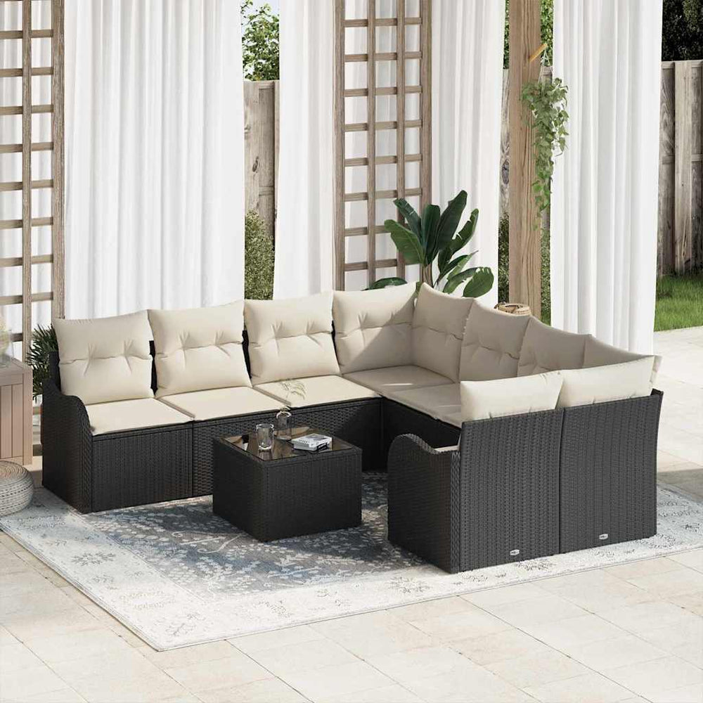 Tuin Sofa Set Met Kussen 9 Pcs En Crème 55 X 55 X 37 Cm