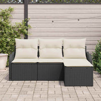 Tuin Sofa Set Met Kussen Met Opslag 4 Pcs Poly Riet