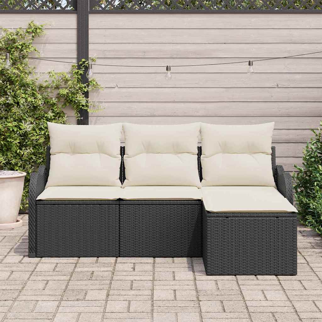 Tuin Sofa Set Met Kussen Met Opslag 4 Pcs Poly Riet