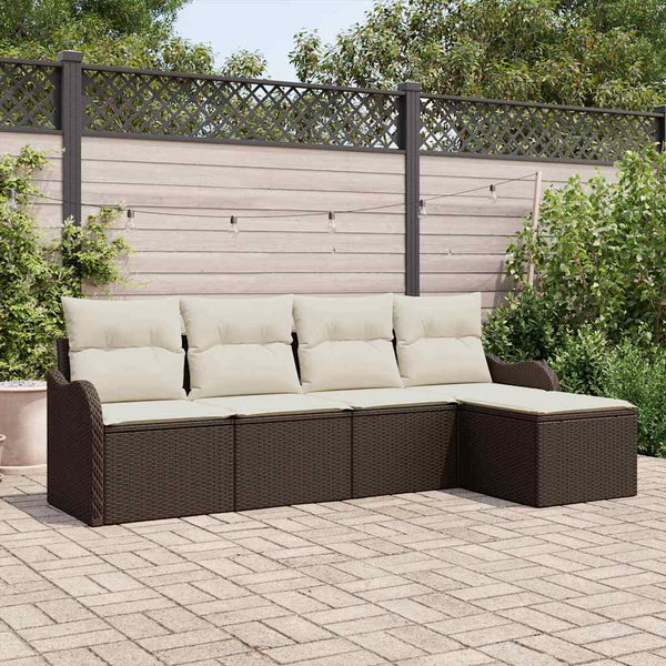 Tuin Sofa Set Met Kussen Met Opslag 5 Pcs Poly Riet