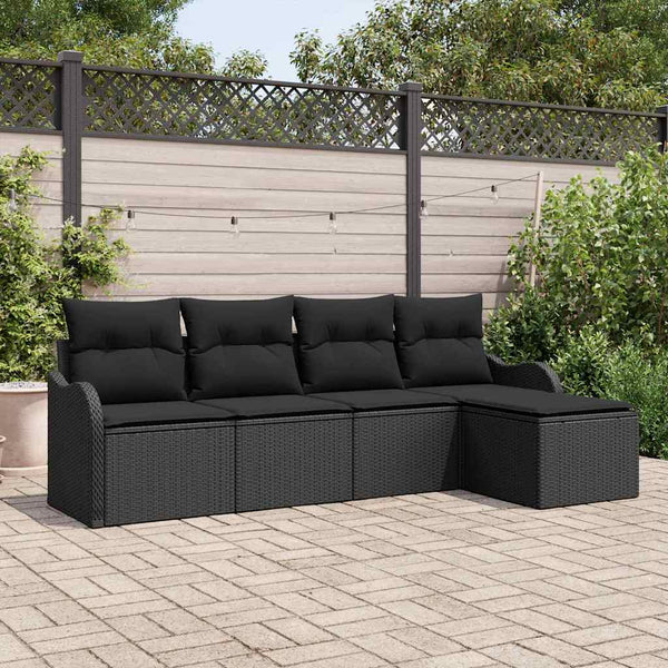 Tuin Sofa Set Met Kussen Met Opslag 5 Pcs Poly Riet