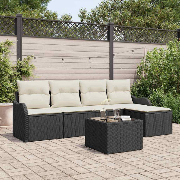 Tuin Sofa Set Met Kussen Met Opslag 5 Pcs Poly Riet