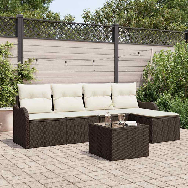 Tuin Sofa Set Met Kussen Met Opslag 5 Pcs Poly Riet