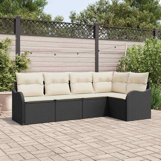 Tuin Sofa Set Met Kussen Met Opslag 5 Pcs Poly Riet