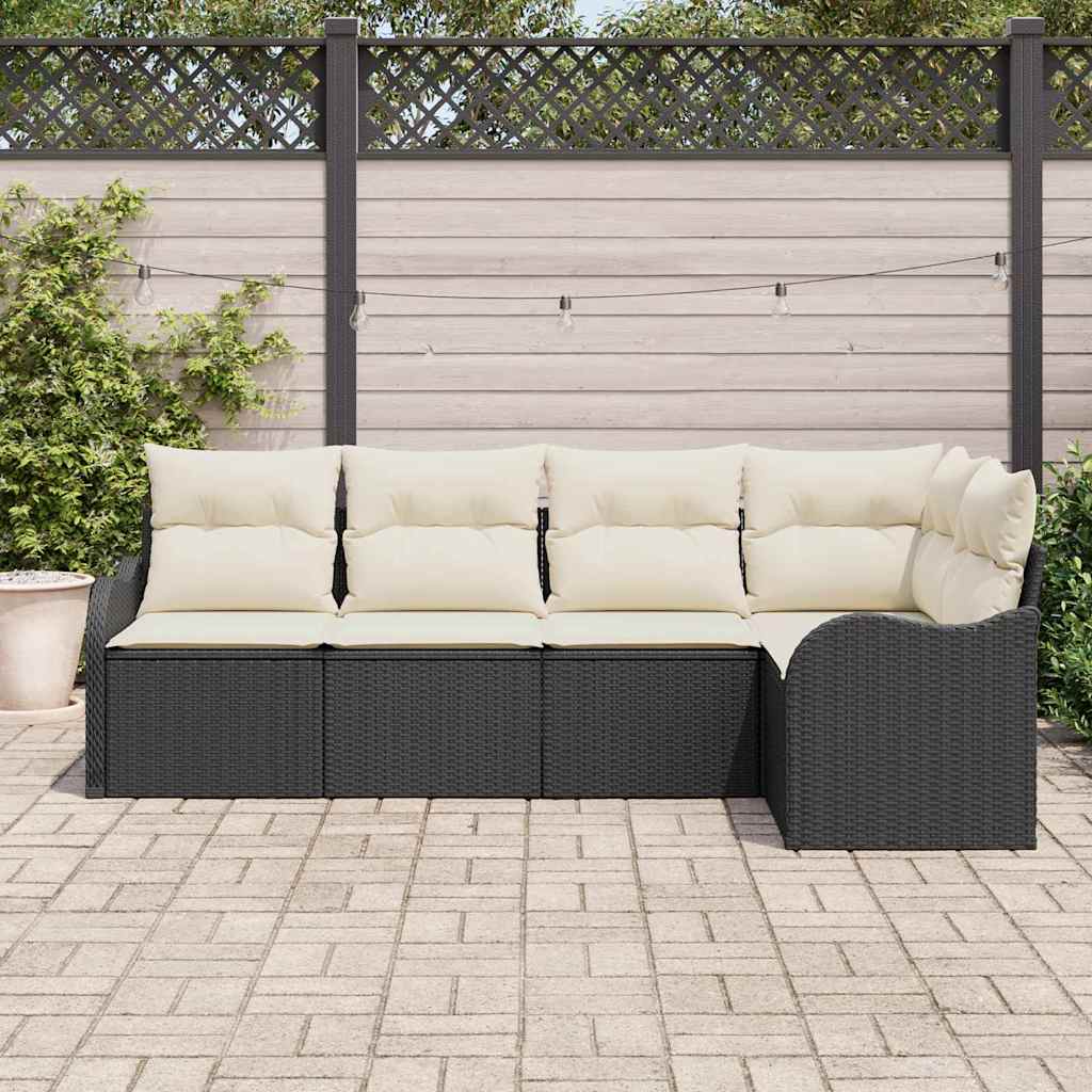 Tuin Sofa Set Met Kussen Met Opslag 5 Pcs Poly Riet