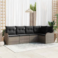 Tuin Sofa Set Met Kussen Met Opslag 5 Pcs Poly Riet