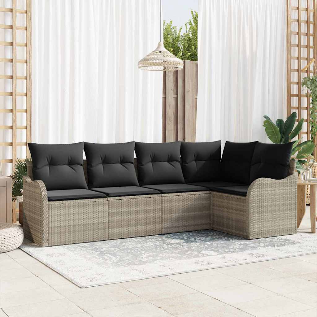 Tuin Sofa Set Met Kussen Met Opslag 5 Pcs Poly Riet