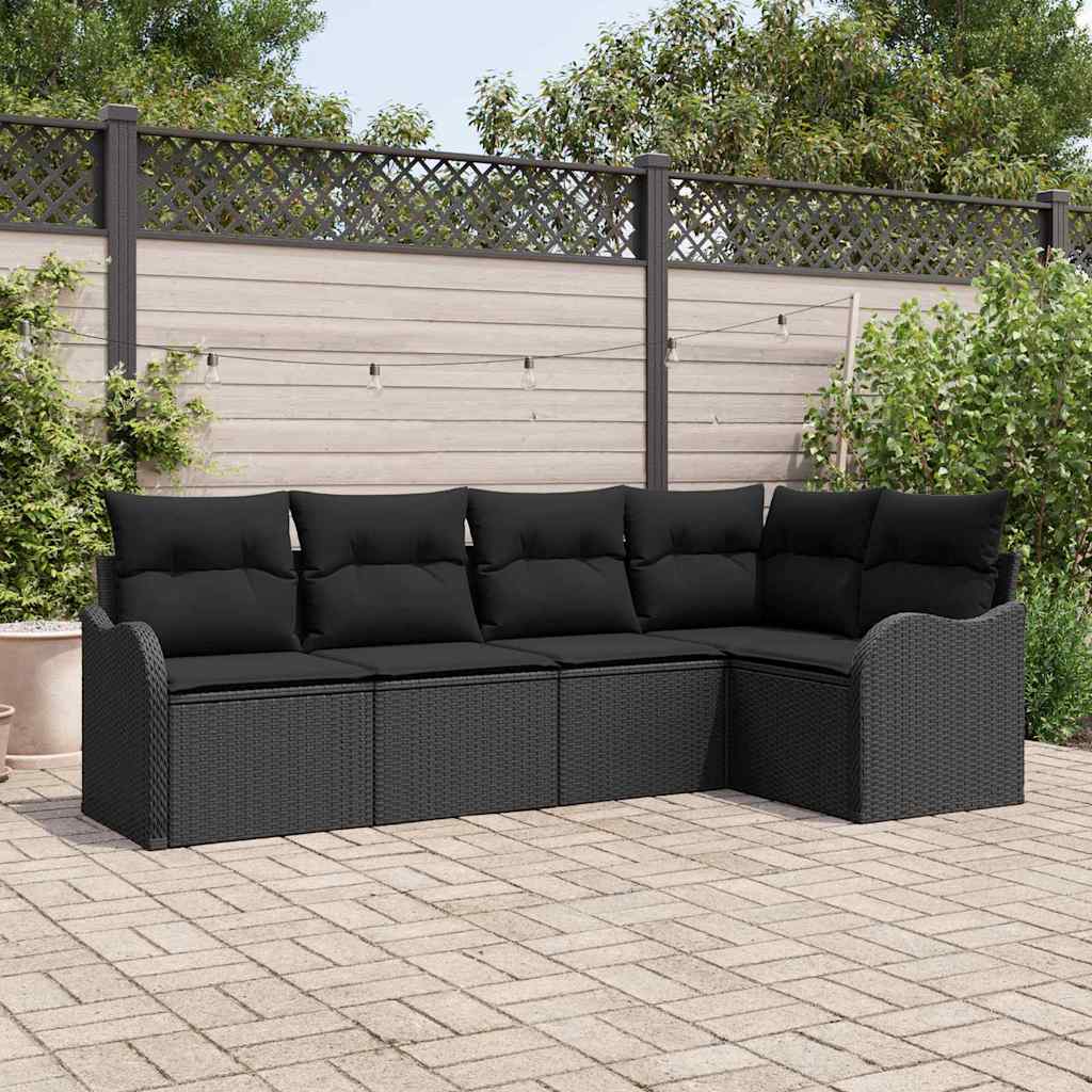 Tuin Sofa Set Met Kussen Met Opslag 5 Pcs Poly Riet